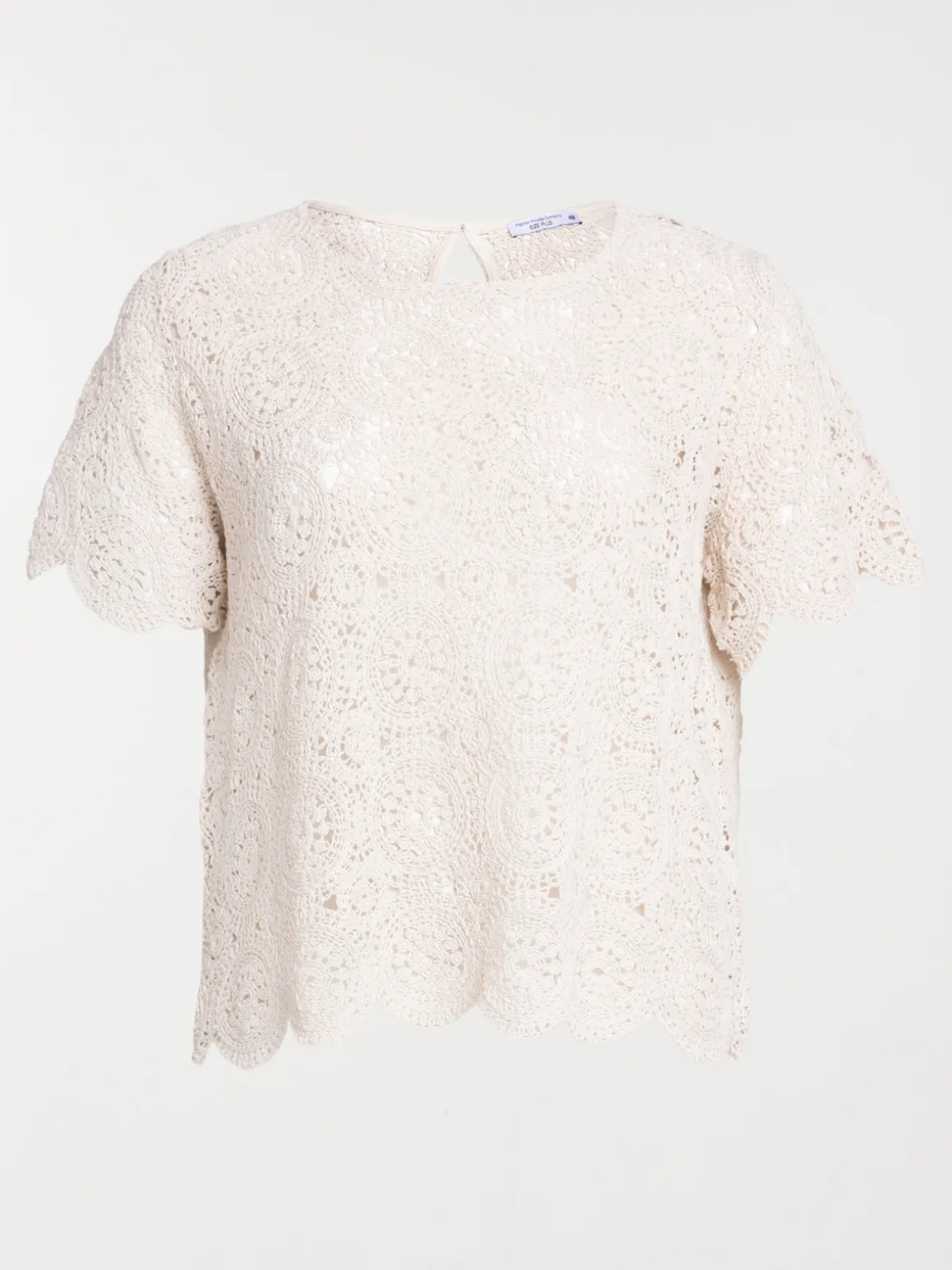 Blouse en crochet grande taille femme