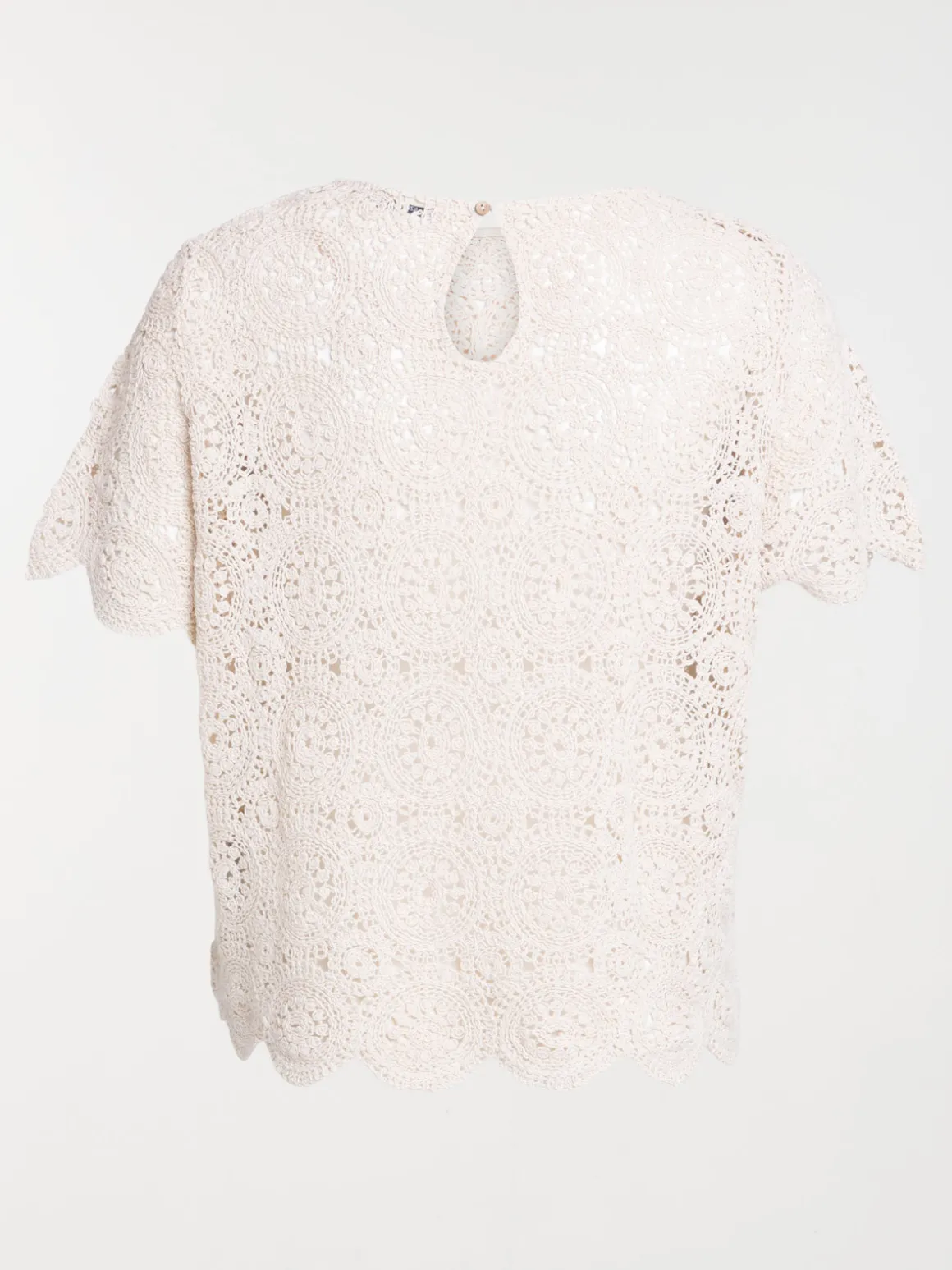 Blouse en crochet grande taille femme