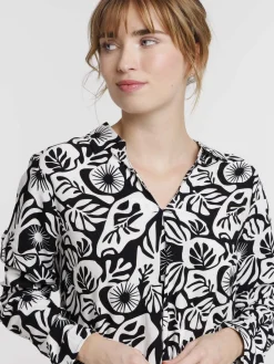Blouse florale manches longues femme