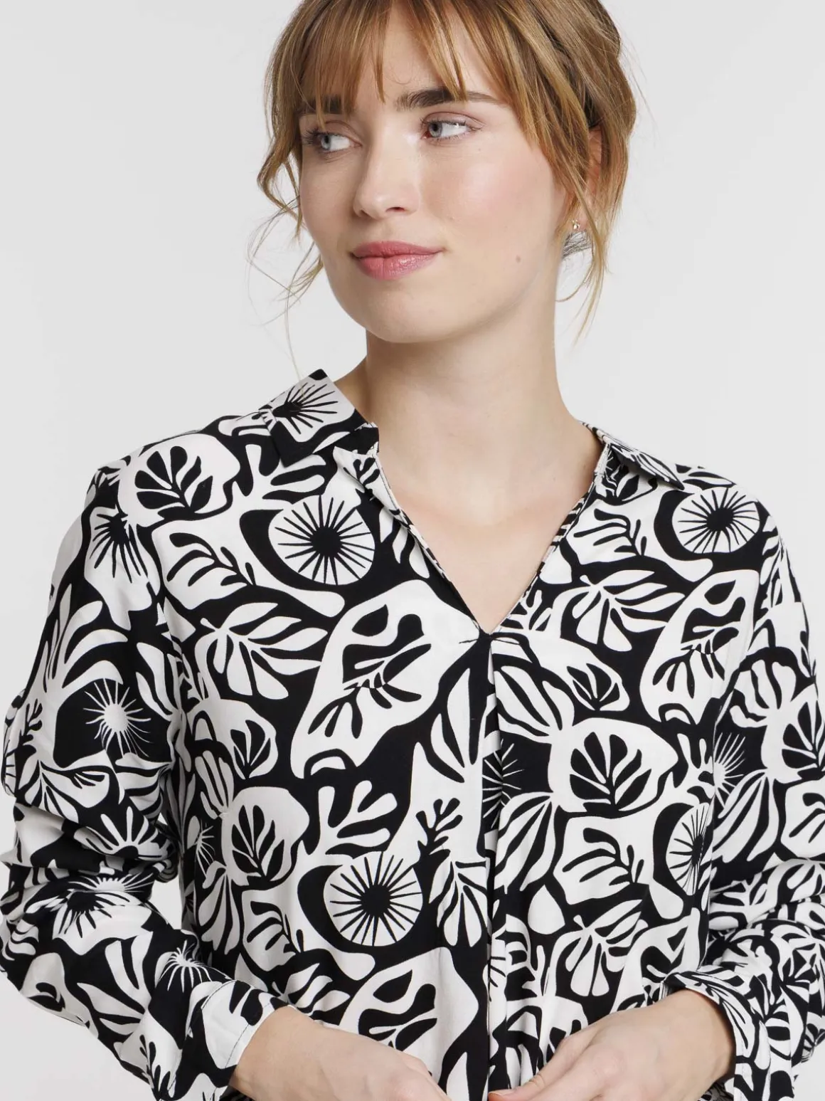Blouse florale manches longues femme