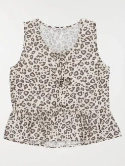 Blouse imprimée léopard fille (XXS-M)