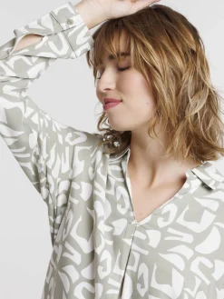 Blouse imprimée manches longues femme