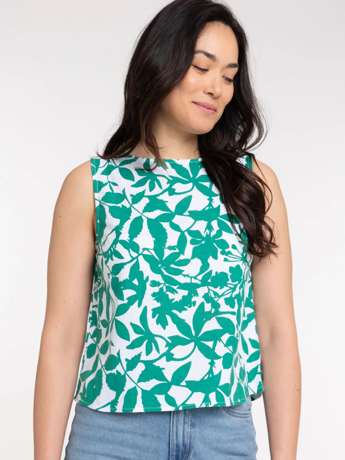 Blouse imprimée sans manches femme