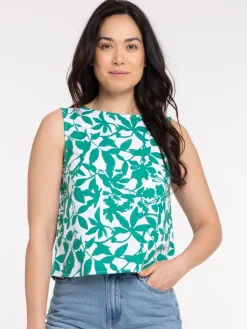Blouse imprimée sans manches femme
