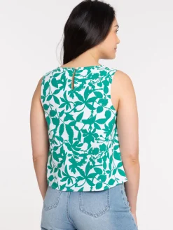 Blouse imprimée sans manches femme
