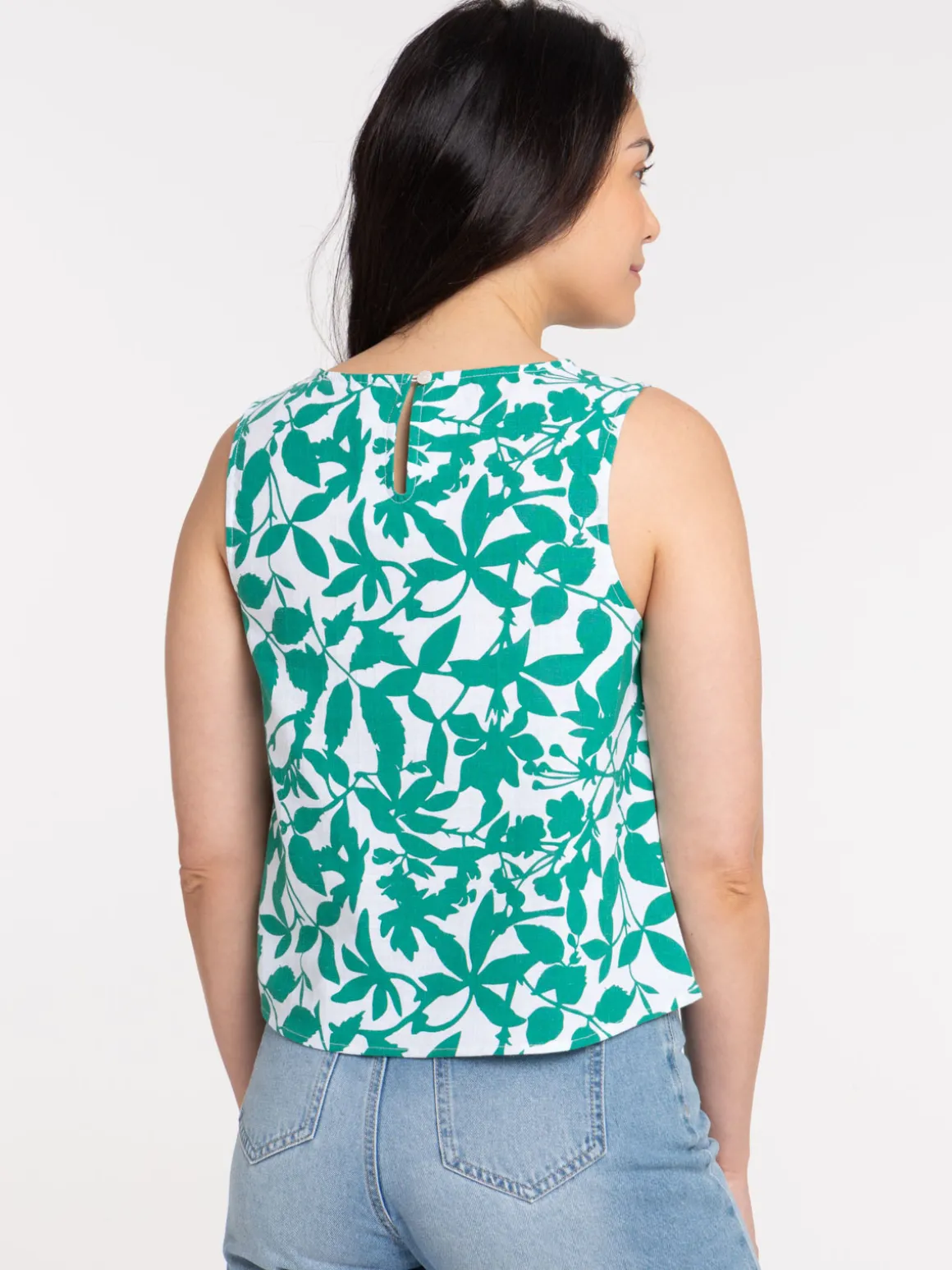 Blouse imprimée sans manches femme