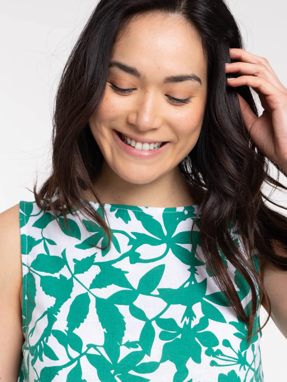 Blouse imprimée sans manches femme