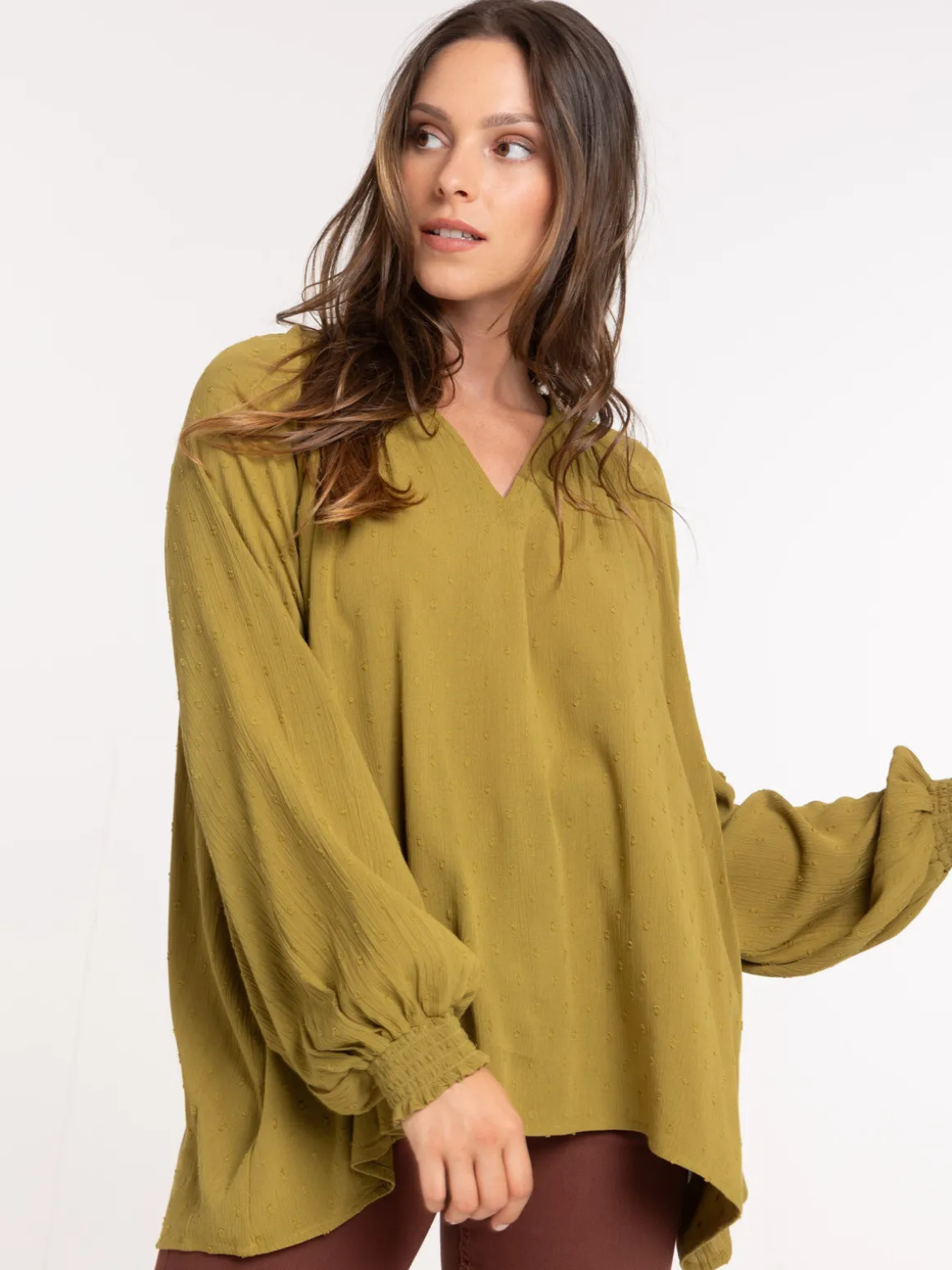 Blouse manche longue fluide femme