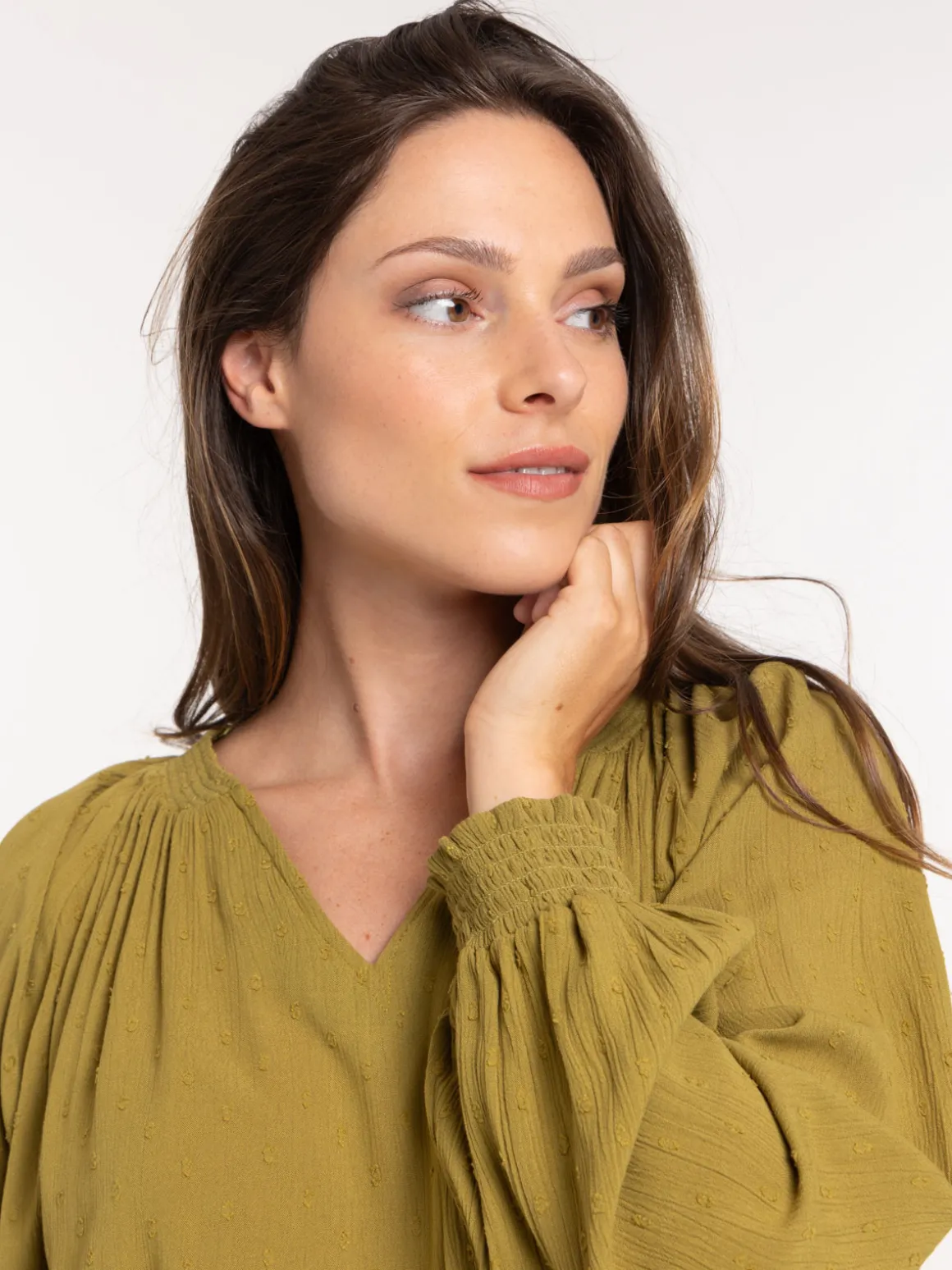Blouse manche longue fluide femme