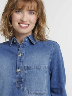 Blouse manches longues jean femme