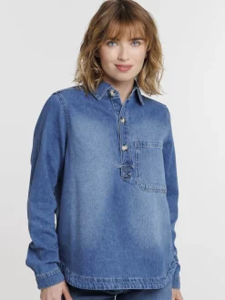 Blouse manches longues jean femme