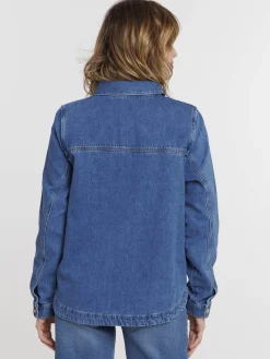 Blouse manches longues jean femme