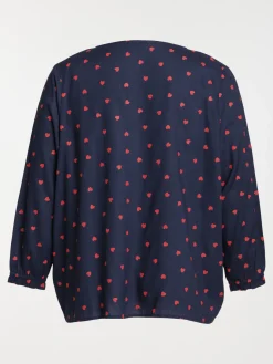 Blouse motif coeur grande taille femme