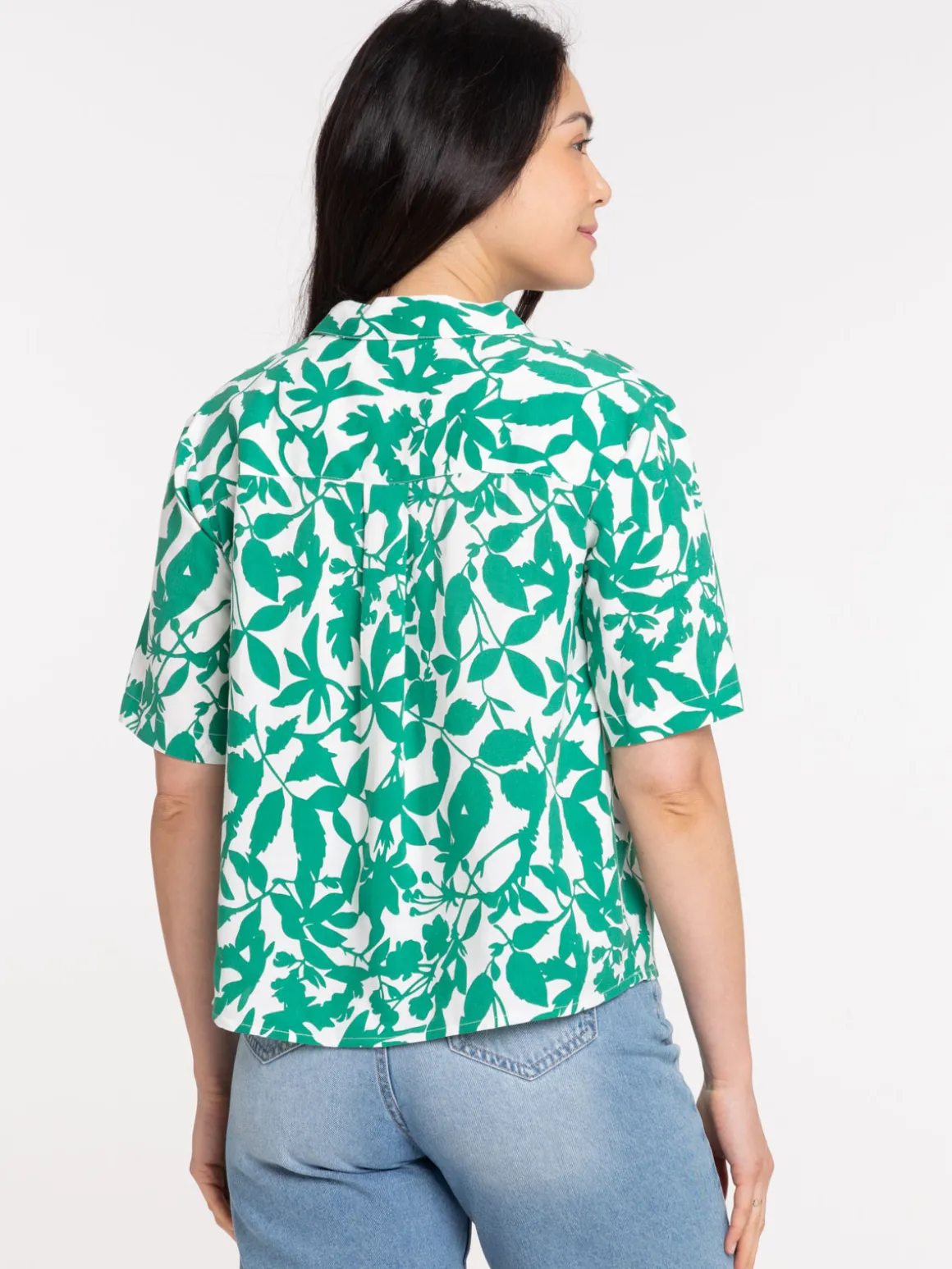 Blouse motif végétal femme