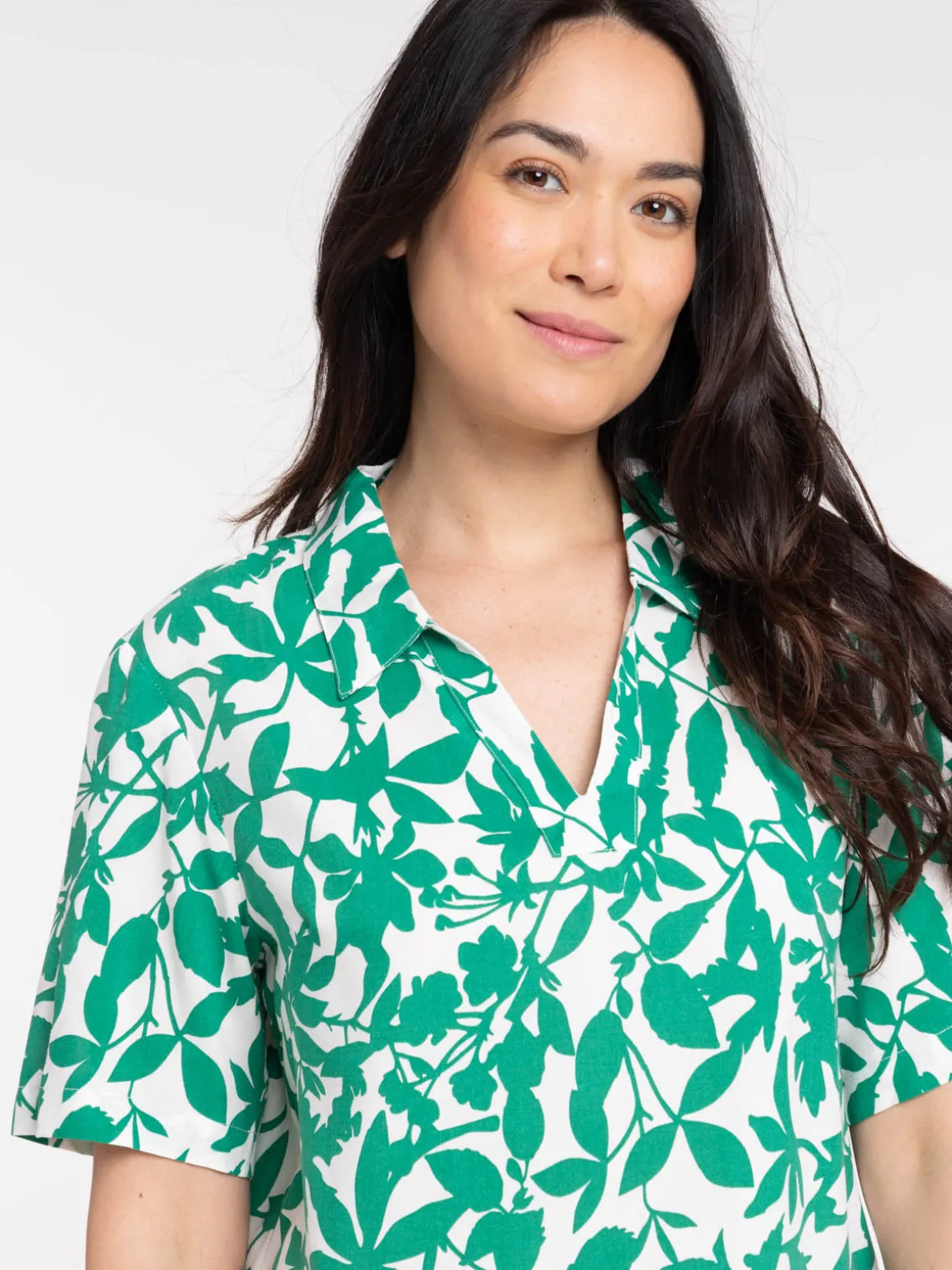 Blouse motif végétal femme