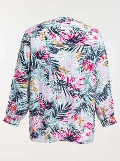 Blouse motif végétal grande taille femme