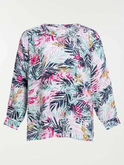 Blouse motif végétal grande taille femme