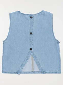 Blouse ouverte boutons dos fille (XXS-M)