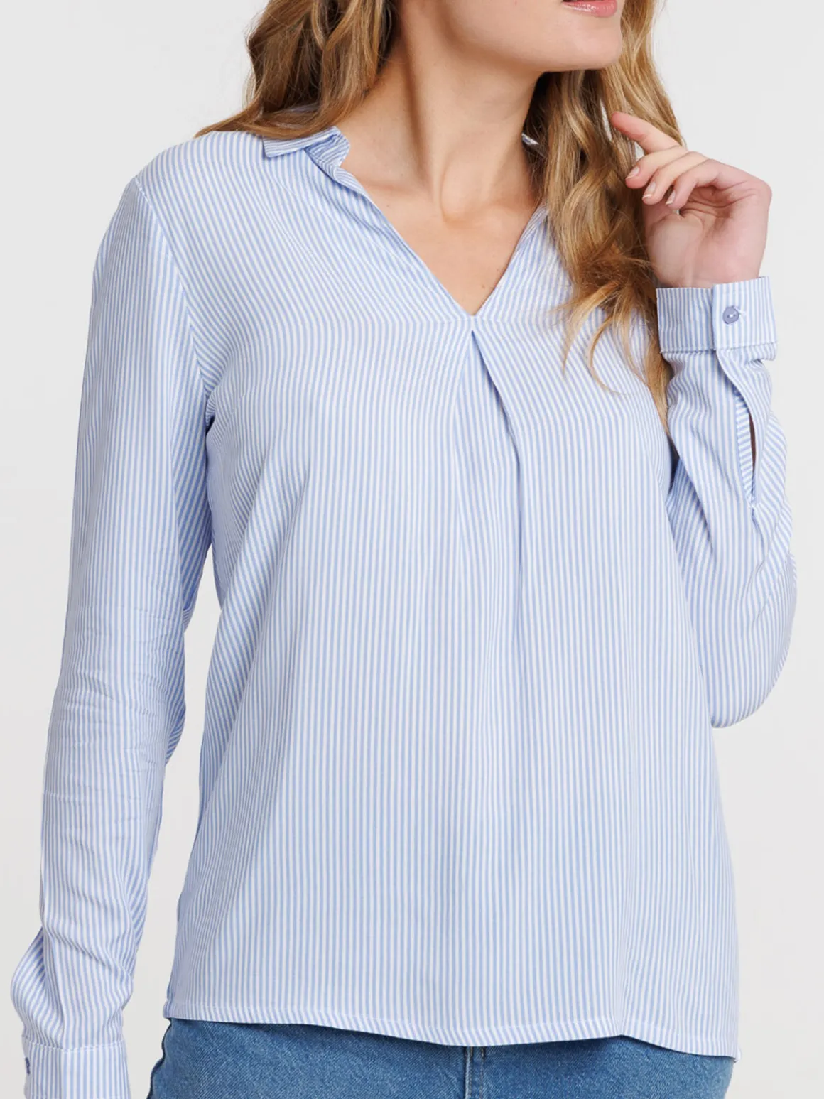 Blouse rayée manches longues femme