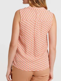 Blouse sans manches coral femme