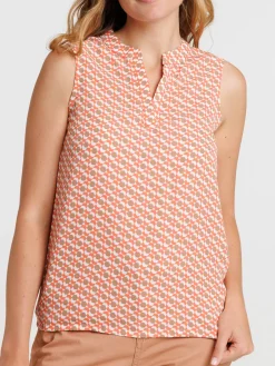 Blouse sans manches coral femme