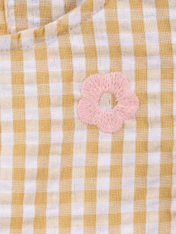Blouse vichy fleur brodée fille (3-36M)