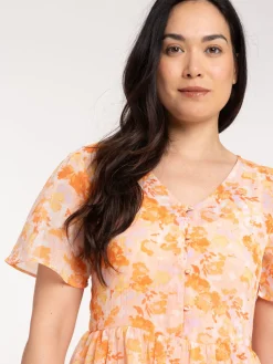 Blouse voile fleuri femme