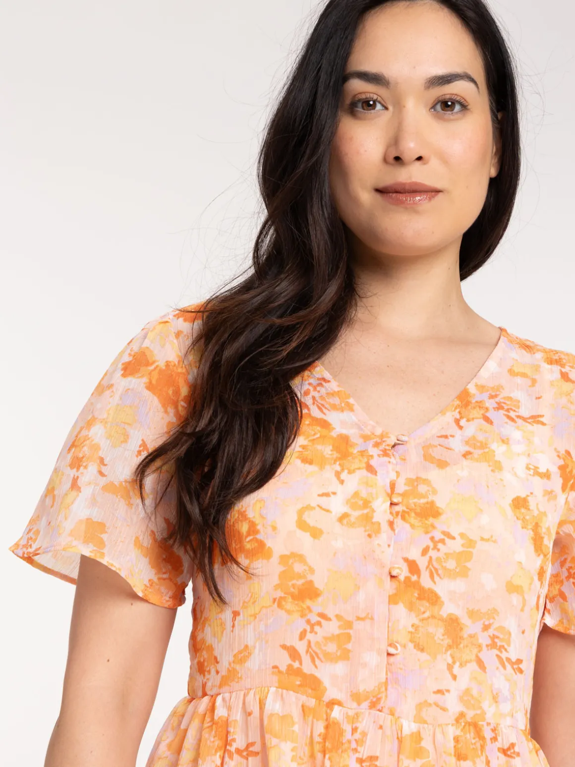 Blouse voile fleuri femme