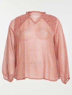 Blouse voile fleuri grande taille femme