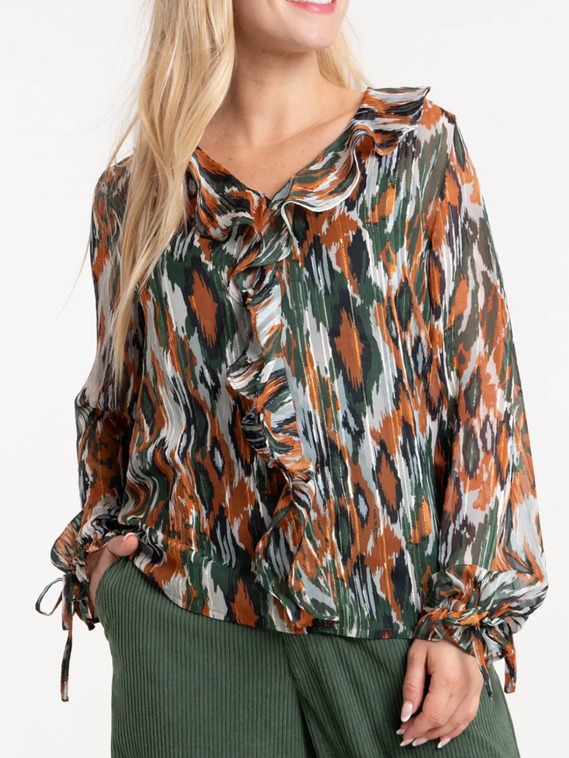 Blouse voile imprimé femme