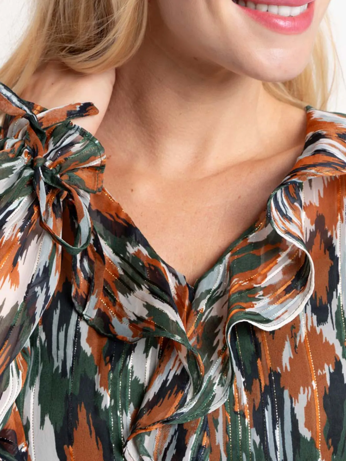 Blouse voile imprimé femme