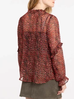 Blouse voile imprimée femme