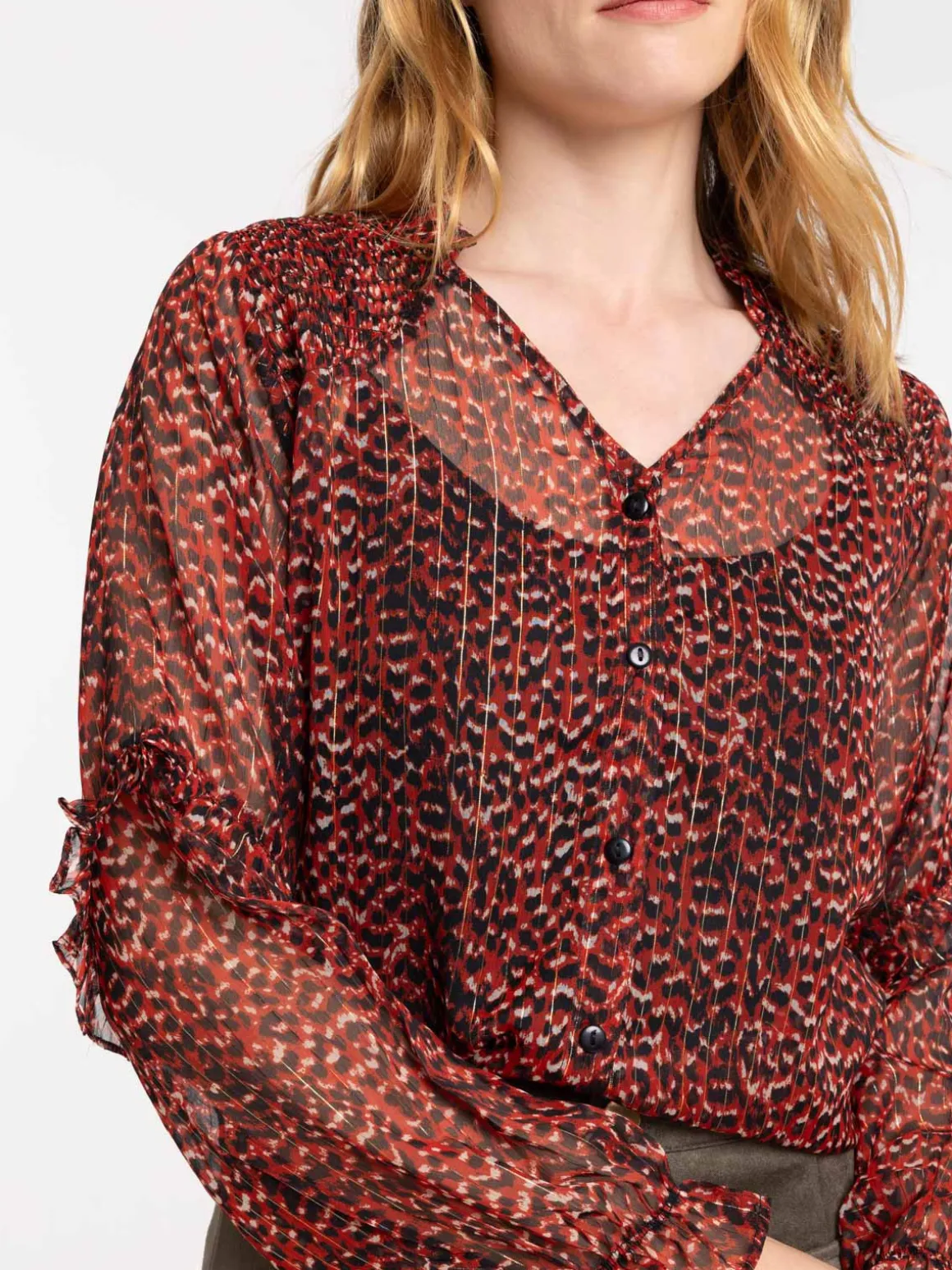 Blouse voile imprimée femme