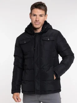Blouson à capuche noir homme
