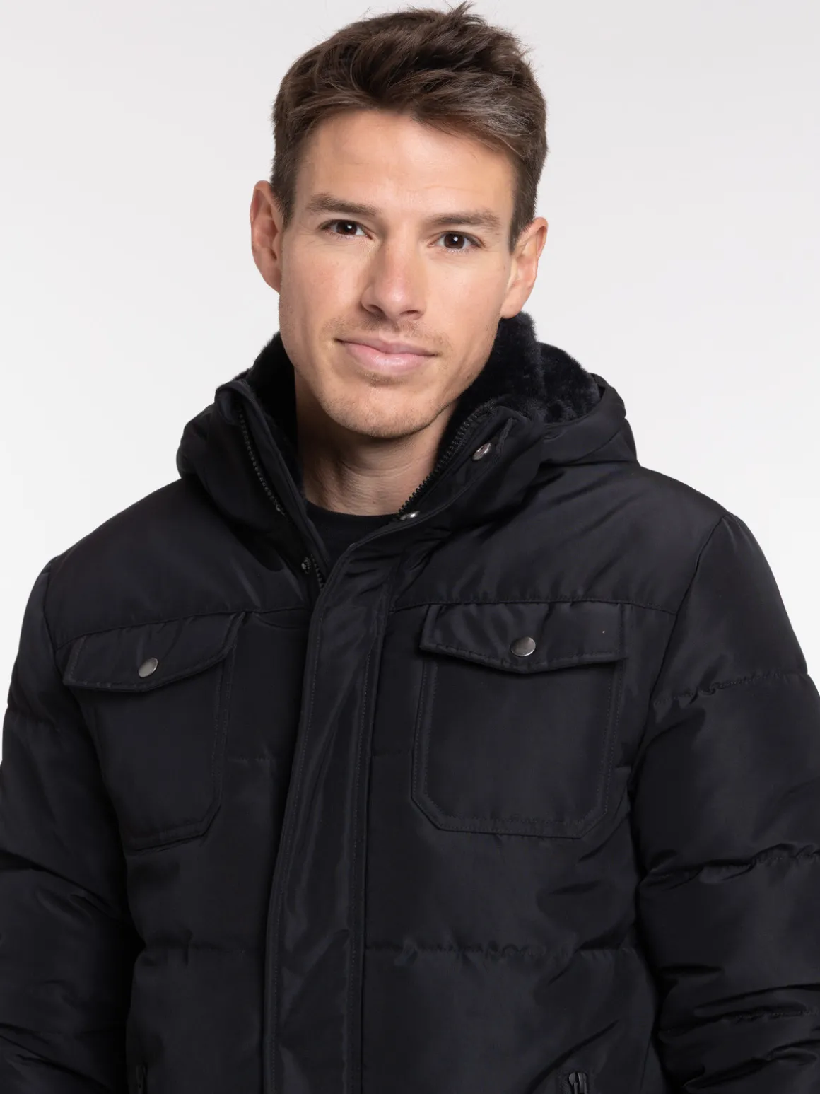Blouson à capuche noir homme