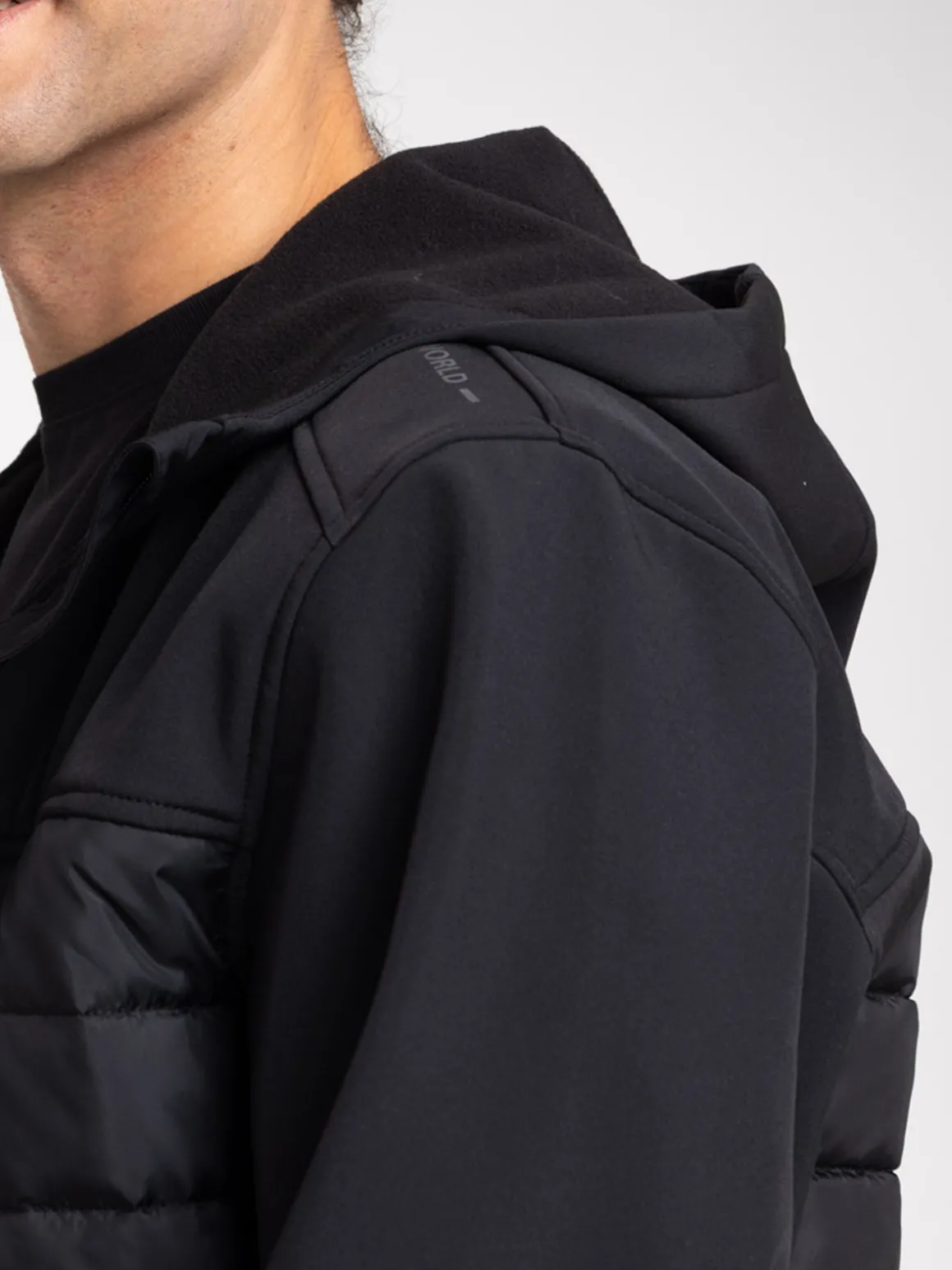Blouson bi-matière noir homme