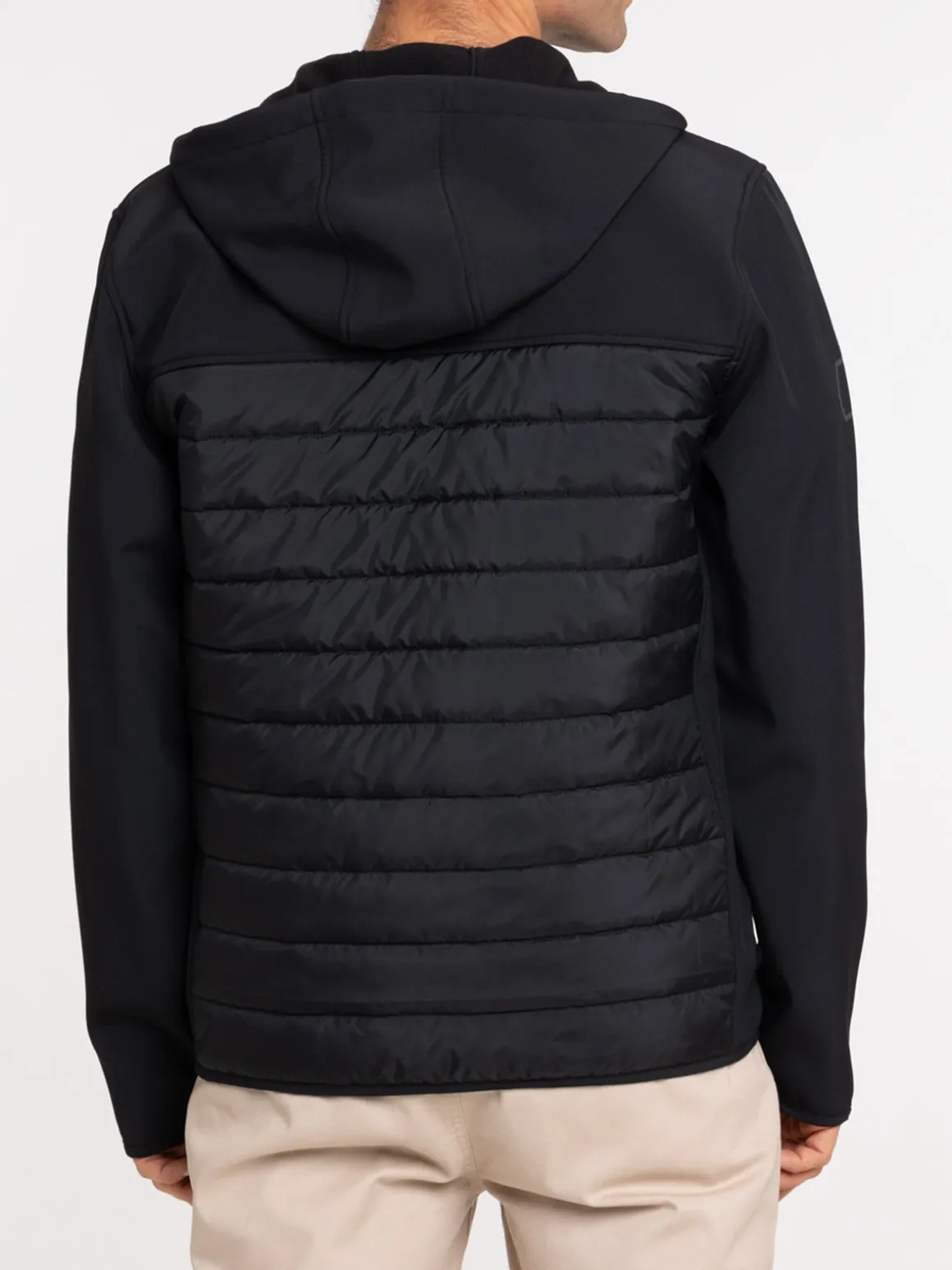 Blouson bi-matière noir homme