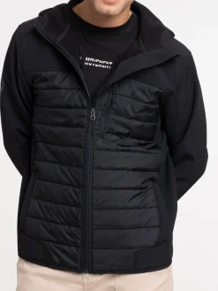 Blouson bi-matière noir homme