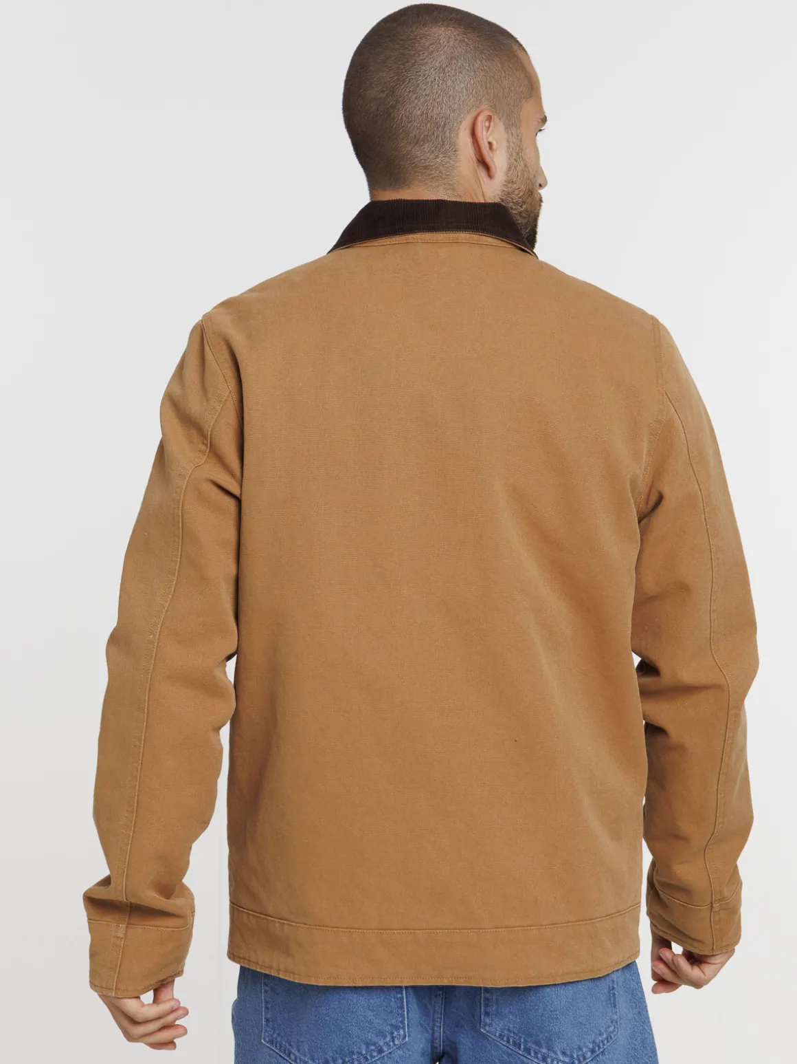 Blouson camel col velours homme