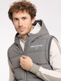 Blouson capuche sans manches homme