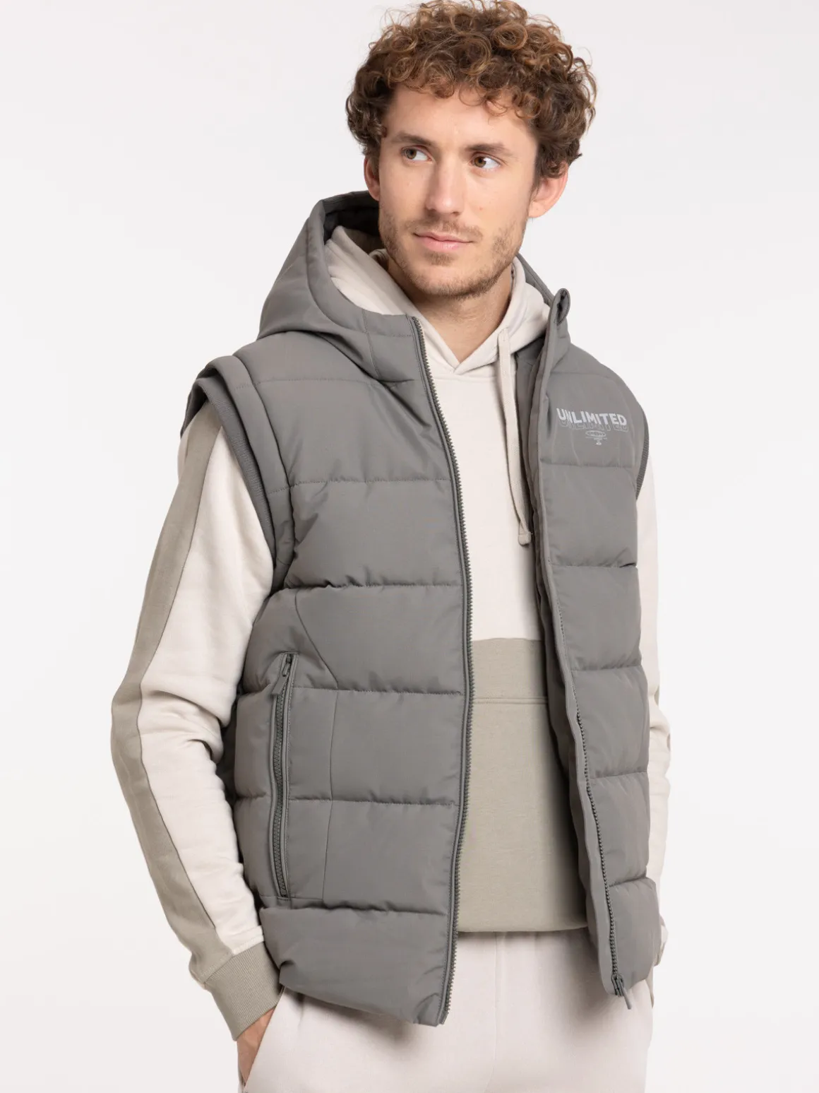 Blouson capuche sans manches homme