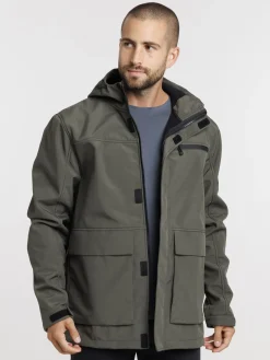 Blouson kaki à capuche homme