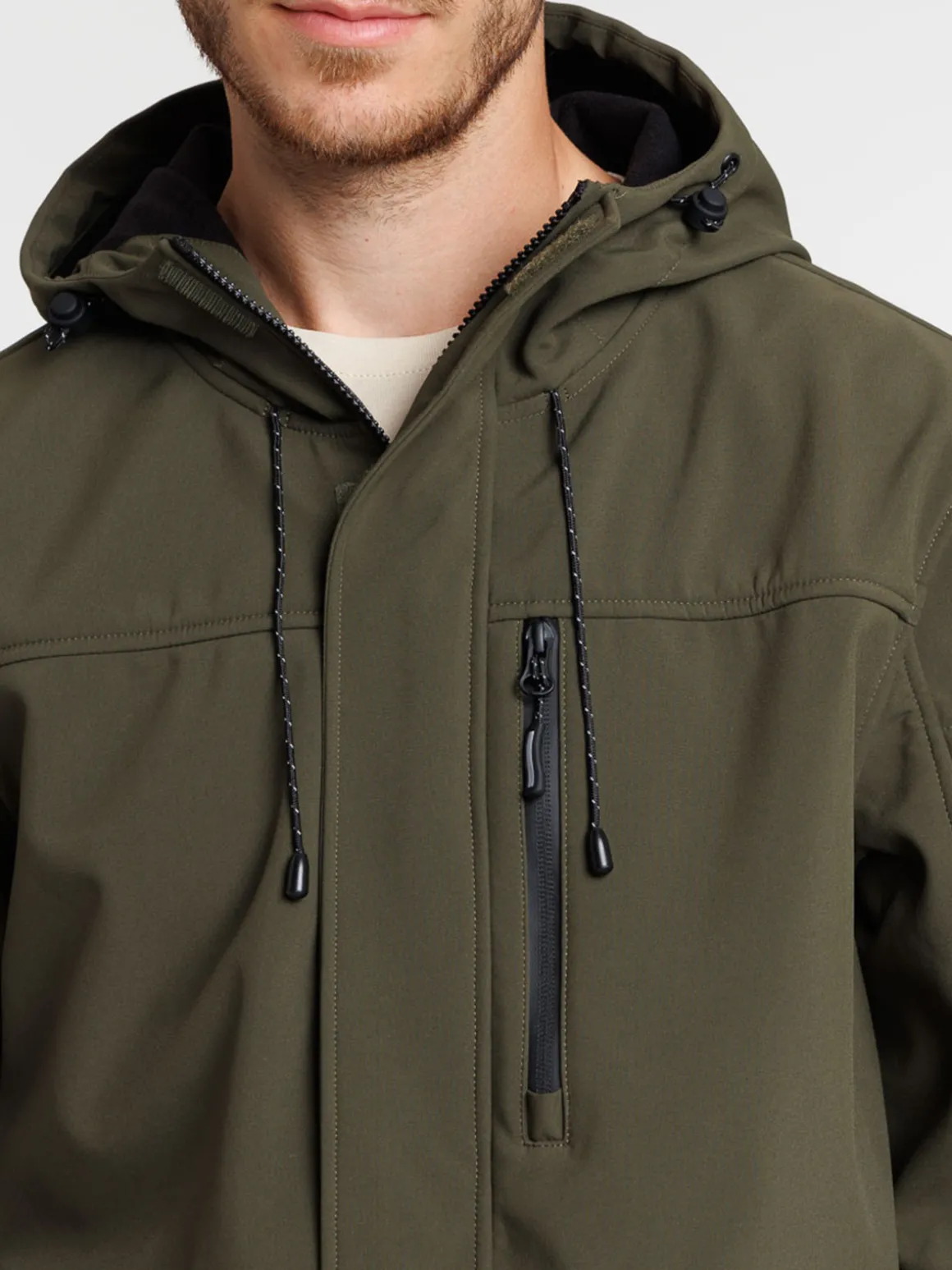 Blouson multipoche zippé kaki homme