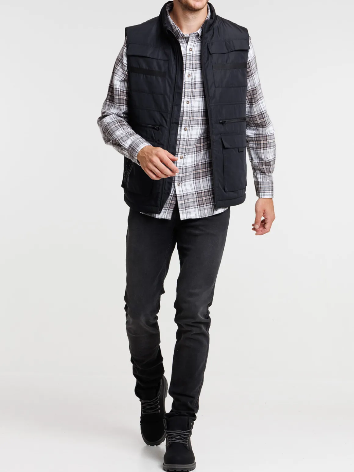 Blouson sans manches noir homme