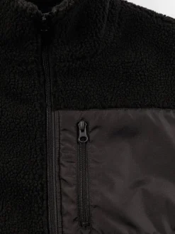 Blouson sherpa noir garçon (XXS-M)