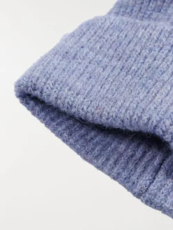 Bonnet en tricot bleu lavande femme