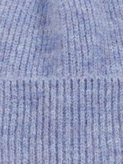 Bonnet en tricot bleu lavande femme