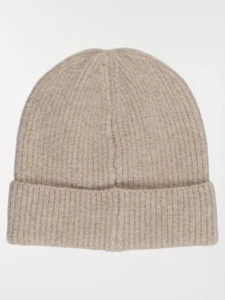 Bonnet en tricot camel chiné femme