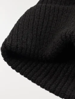 Bonnet en tricot noir femme