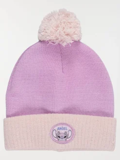 Bonnet fille Angel pompon vieux rose